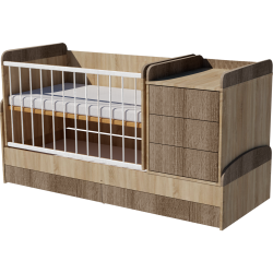 Reni combi cot bed 120x70 in light sonoma and dark sonoma Reni combi cot bed 120x70 in light sonoma and dark sonoma