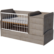 Reni combi cot bed 120x70 in silver oak