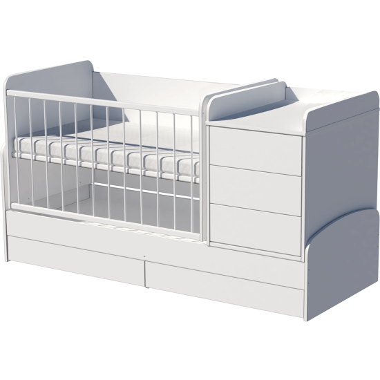 Rocking Reni combi cot 120x70 in white Rocking Reni combi cot 120x70 in white