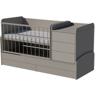 Reni combi cot bed 120x70 in gray