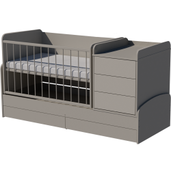 Reni combi cot bed 120x70 in gray Reni combi cot bed 120x70 in gray