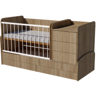 Rocking Reni combi cot 120x70 in light sonoma color