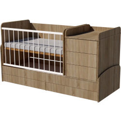 Rocking Reni combi cot 120x70 in light sonoma color Rocking Reni combi cot 120x70 in light sonoma color