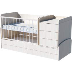 Reni combi cot bed 120x70 in light birch color