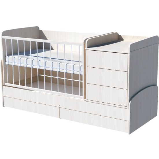 Reni combi cot bed 120x70 in light birch color Reni combi cot bed 120x70 in light birch color
