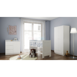 White nursery (Peti changing table, Bence wardrobe, Martin cot 120x60) White nursery (Peti changing table, Bence wardrobe, Martin cot 120x60)