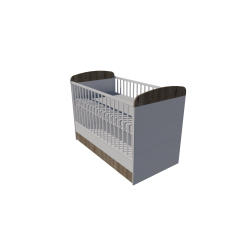 Ákos cot bed 140x70 in white and chestnut Ákos cot bed 140x70 in white and chestnut