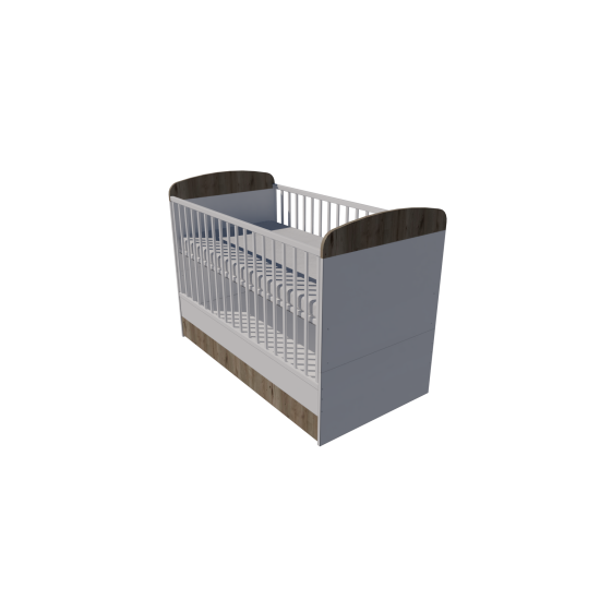 Ákos cot bed 140x70 in white and chestnut Ákos cot bed 140x70 in white and chestnut