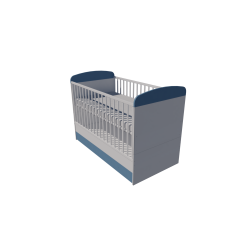 Ákos cot bed 140x70 in white and blue Ákos cot bed 140x70 in white and blue