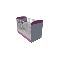 Ákos cot bed 140x70 in white and pink Ákos cot bed 140x70 in white and pink
