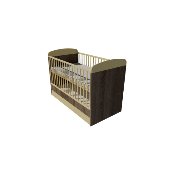 Ákos cot bed 140x70 in dark sonoma-vanilla Ákos cot bed 140x70 in dark sonoma-vanilla