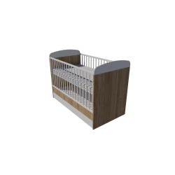 Ákos cot bed 140x70 in light sonoma white Ákos cot bed 140x70 in light sonoma white