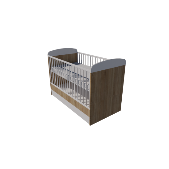 Ákos cot bed 140x70 in light sonoma white Ákos cot bed 140x70 in light sonoma white