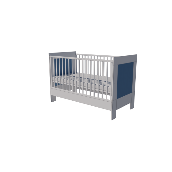 Zora cot bed 120x60 in white and blue Zora cot bed 120x60 in white and blue