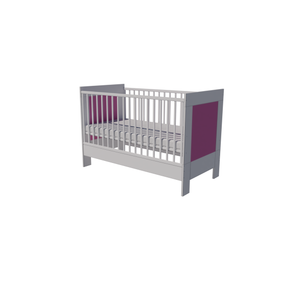 Zora cot bed 120x60 in white and pink Zora cot bed 120x60 in white and pink