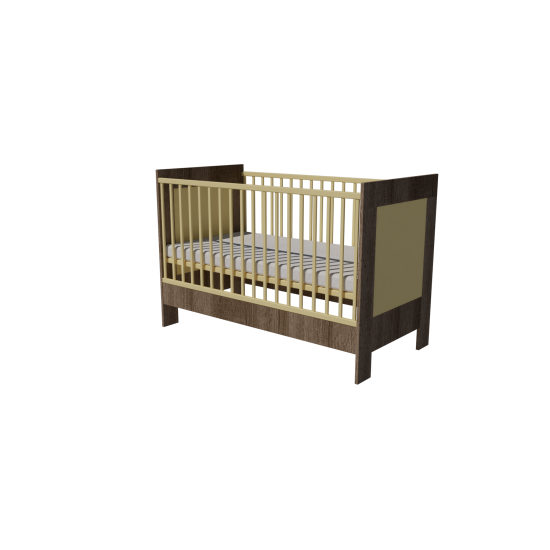 Zora cot 120x60 in dark sonoma-vanilla color Zora cot 120x60 in dark sonoma-vanilla color