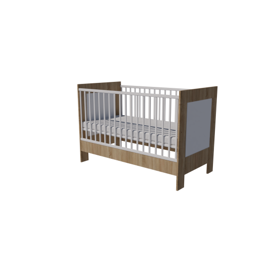 Zora cot 140x70 in light sonoma-white Zora cot 140x70 in light sonoma-white