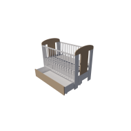 Claudia cot bed 120x60 in white cappuccino color
