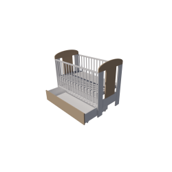 Claudia cot bed 120x60 in white cappuccino color Claudia cot bed 120x60 in white cappuccino color