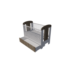 Claudia cot bed 120x60 in white and chestnut Claudia cot bed 120x60 in white and chestnut