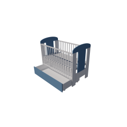 Claudia cot bed 120x60 in white and blue Claudia cot bed 120x60 in white and blue