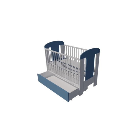 Claudia cot bed 120x60 in white and blue Claudia cot bed 120x60 in white and blue