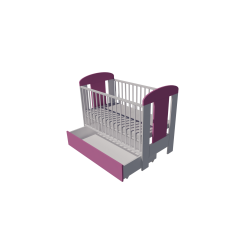 Claudia cot bed 120x60 in white and pink Claudia cot bed 120x60 in white and pink