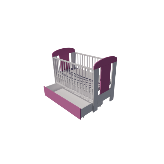 Claudia cot bed 120x60 in white and pink Claudia cot bed 120x60 in white and pink
