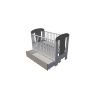 Claudia cot bed 120x60 in white and gray
