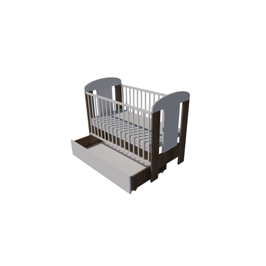 Claudia cot 120x60 in dark sonoma-white Claudia cot 120x60 in dark sonoma-white