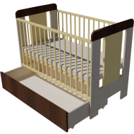 Claudia cot bed 120x60 in birch-vanilla-mocha color