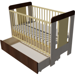 Claudia cot bed 120x60 in birch-vanilla-mocha color Claudia cot bed 120x60 in birch-vanilla-mocha color