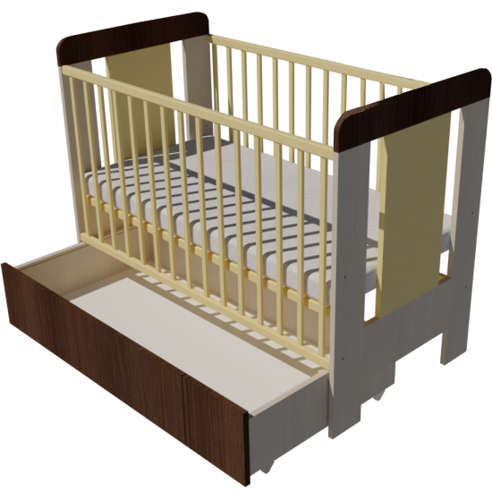 Claudia cot bed 120x60 in birch-vanilla-mocha color Claudia cot bed 120x60 in birch-vanilla-mocha color