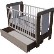 Claudia cot bed 120x60 in dark sonoma-white-desmond color