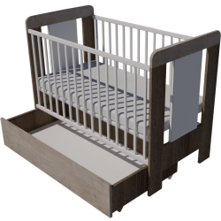 Claudia cot bed 120x60 in dark sonoma-white-desmond color Claudia cot bed 120x60 in dark sonoma-white-desmond color