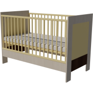 Zora cot bed 140x70 in birch-vanilla-mocha color