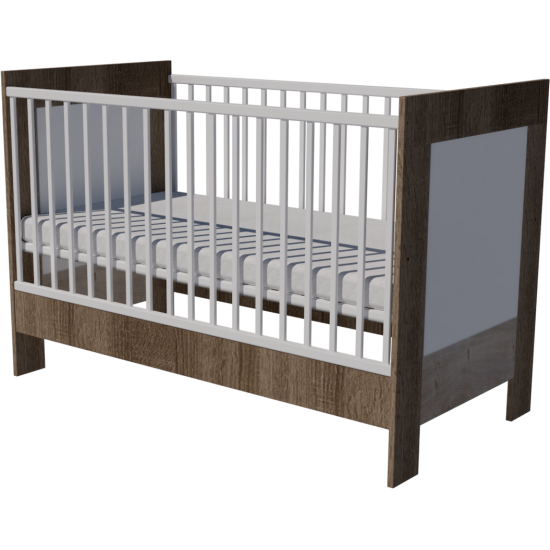Zora cot bed 140x70 in dark sonoma-white-desmond Zora cot bed 140x70 in dark sonoma-white-desmond