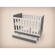 Zora cot, 120x60, in Anthracite with light grey edging