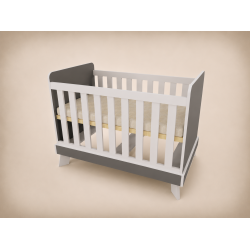 Zora cot, 120x60, in Anthracite with light grey edging