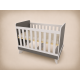Zora cot, 120x60, in Anthracite with light grey edging