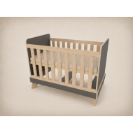 Zora cot, 120x60, in Anthracite with Sonoma edging