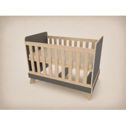 Zora cot, 120x60, in Anthracite with Sonoma edging