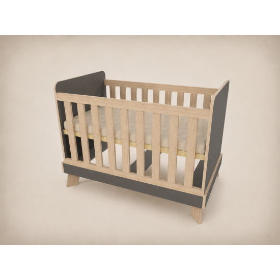 Zora cot, 120x60, in Anthracite with Sonoma edging