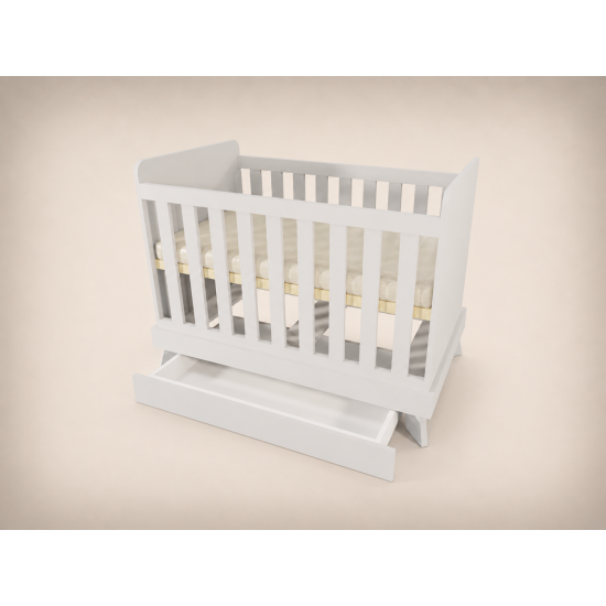 Zora cot, 120x70, in light grey