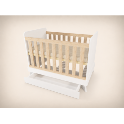 Zora cot, 120x60, in white with Sonoma slats