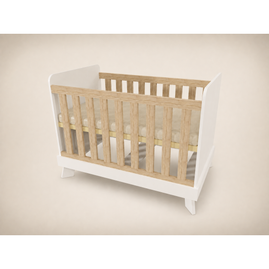 Zora cot, 120x60, in white with Sonoma slats