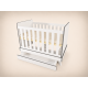 Zora cot, 120x60, in white with anthracite edging