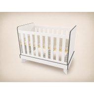 Zora cot, 120x60, in white with anthracite edging