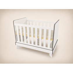 Zora cot, 120x60, in white with anthracite edging