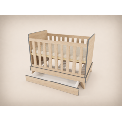 Zora cot, 120x60, in Sonoma, with anthracite edging